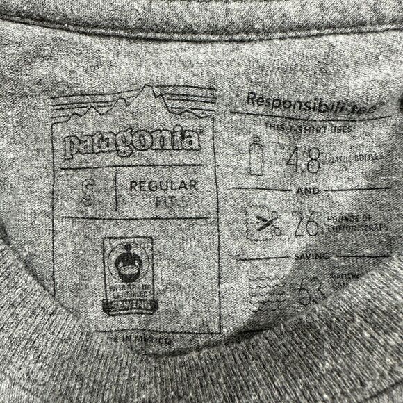 PATAGONIA Regular Fit CAMP HIKE CLIMB OUTDOOR POCKET T SHIRT Mens S Gray - Picture 7 of 8